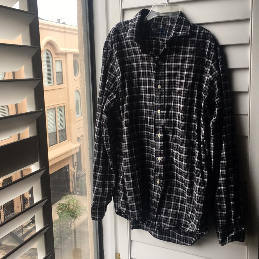 Black write plaid cotton Polo Ralph Lauren shirt
